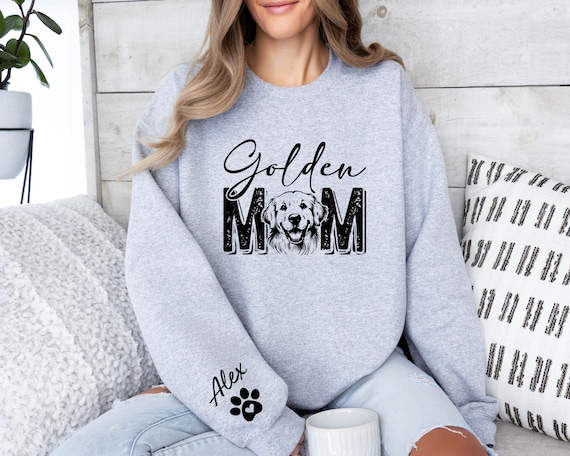Golden Retriever Mom Custom Sweatshirt,Golden Retriever Mom Sweater,Golden Retriever Hoodie, Golden Retriever Gifts,Personalized Dog Sweater