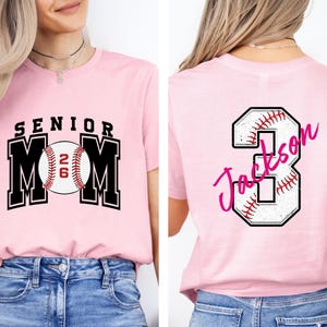 Senior Baseball Mom T-Shirt, Custom Senior Baseball Mom Shirt,Personalized Baseball Gift for Mom, Baseball Mom Gift,Senior Class of 2026 Tee image 7