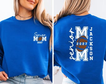 Senior Football Mom Sweatshirt, Personalized Football Mom Sweater, Football Senior Mom 2027 Sweater, Senior Mom 2027 Crewneck, Class of 2027
