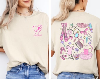 Personalized Name Dance Mom Shirt, Dance Mom Gift,Dance Lover Shirt,Dance Grandma Shirt,Custom Dance Mom Shirt,Ballet Mom T-Shirt,Dancer Tee