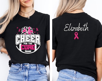 Cheer For The Cure T-Shirt, Personalized Breast Cancer Shirts, Breast Cancer Shirt,Breast Cancer Awareness,Pink Ribbon Tee,Breast Cancer Tee