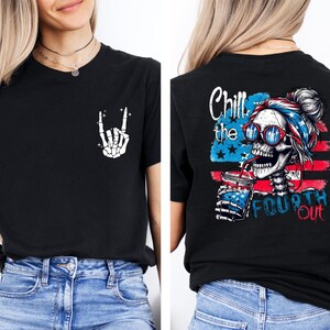Chill The Fourth Out Shirt, 4th of July Shirt, USA Shirt, Funny 4th of July Shirt, Retro American Flag Shirt, Independence Day Shirt,USA Tee image 3