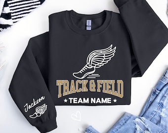 Custom Track Sweatshirt, Personalized Track and Field Sweater, Track Sweatshirt ,Track and Field Team Name Sweatshirt, Mother's Day Gift