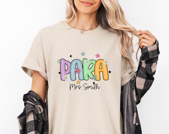 Camiseta personalizada de Para, camiseta personalizada de Paraprofesional, camiseta de regreso a clases, camiseta de Para, regalo de Para, regalo de Paraprofesional, camiseta con nombre de Para