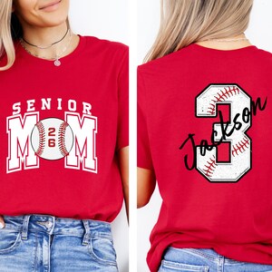 Senior Baseball Mom T-Shirt, Custom Senior Baseball Mom Shirt,Personalized Baseball Gift for Mom, Baseball Mom Gift,Senior Class of 2026 Tee image 6