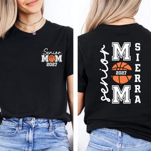 Senior Basketball Mom T-Shirt, Custom Basketball Mom Shirt, Basketball Mom Shirt With Kids Name , Senior 2027 Mom Shirt ,Class of 2027 Tee