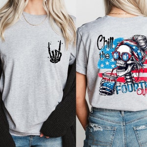 Chill The Fourth Out Shirt, 4th of July Shirt, USA Shirt, Funny 4th of July Shirt, Retro American Flag Shirt, Independence Day Shirt,USA Tee image 1