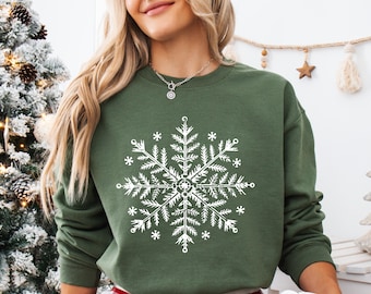 Snowflake Winter Christmas Sweatshirt, Christmas Snowflake Sweater, Snowflake Christmas Hoodie, Women Christmas Sweater, Winter Sweatshirt