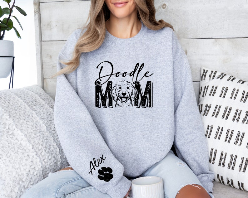 Goldendoodle Custom Sweatshirt, Doodle Mom Sweater, Goldendoodle hoodie, Golden Doodle mom, Golden Doodle Gifts, Personalized Dog Sweater image 2