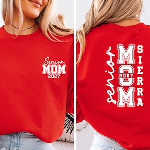 Sudadera Senior Mom 2027, Suéter personalizado para mamá de graduación 2027, Regalo de graduación para graduados, Conjunto a juego para la familia Senior Mom 2027, Sudadera de cuello redondo Clase del 27 imagen 8