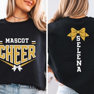 Personalized Cheer Mascot Sweatshirt, Cheer Sweater, Cheer Squad Sweaters, Cheer Mom with Name Sweater,Custom Cheer Team Name Sweater Hoodie