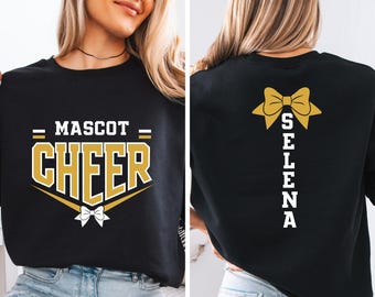 Personalized Cheer Mascot Sweatshirt, Cheer Sweater, Cheer Squad Sweaters, Cheer Mom with Name Sweater,Custom Cheer Team Name Sweater Hoodie