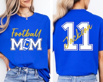 Custom Football Mom Shirt,Personalized Football Mom Shirt, Football Mom Shirt With Kids Name and Number,Football Mom Shirt,Football Mama Tee