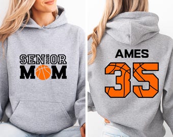 Senior Basketball Mom Sweatshirt 26,Personalized Basketball Mom Sweater,Basketball Mom Sweater With Kids Name-Number,Senior Mom Basketball