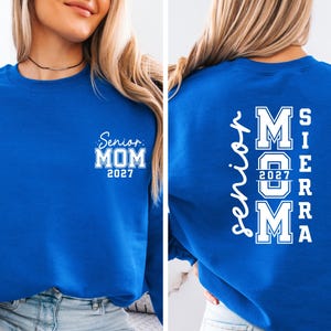 Sudadera Senior Mom 2027, Suéter personalizado para mamá de graduación 2027, Regalo de graduación para graduados, Conjunto a juego para la familia Senior Mom 2027, Sudadera de cuello redondo Clase del 27 imagen 3