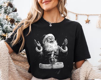 Vintage Santa Shirt, Santa Christmas Shirt, Realistic Santa T-Shirt, Retro Santa Christmas Tee, Funny Santa Christmas Shirt