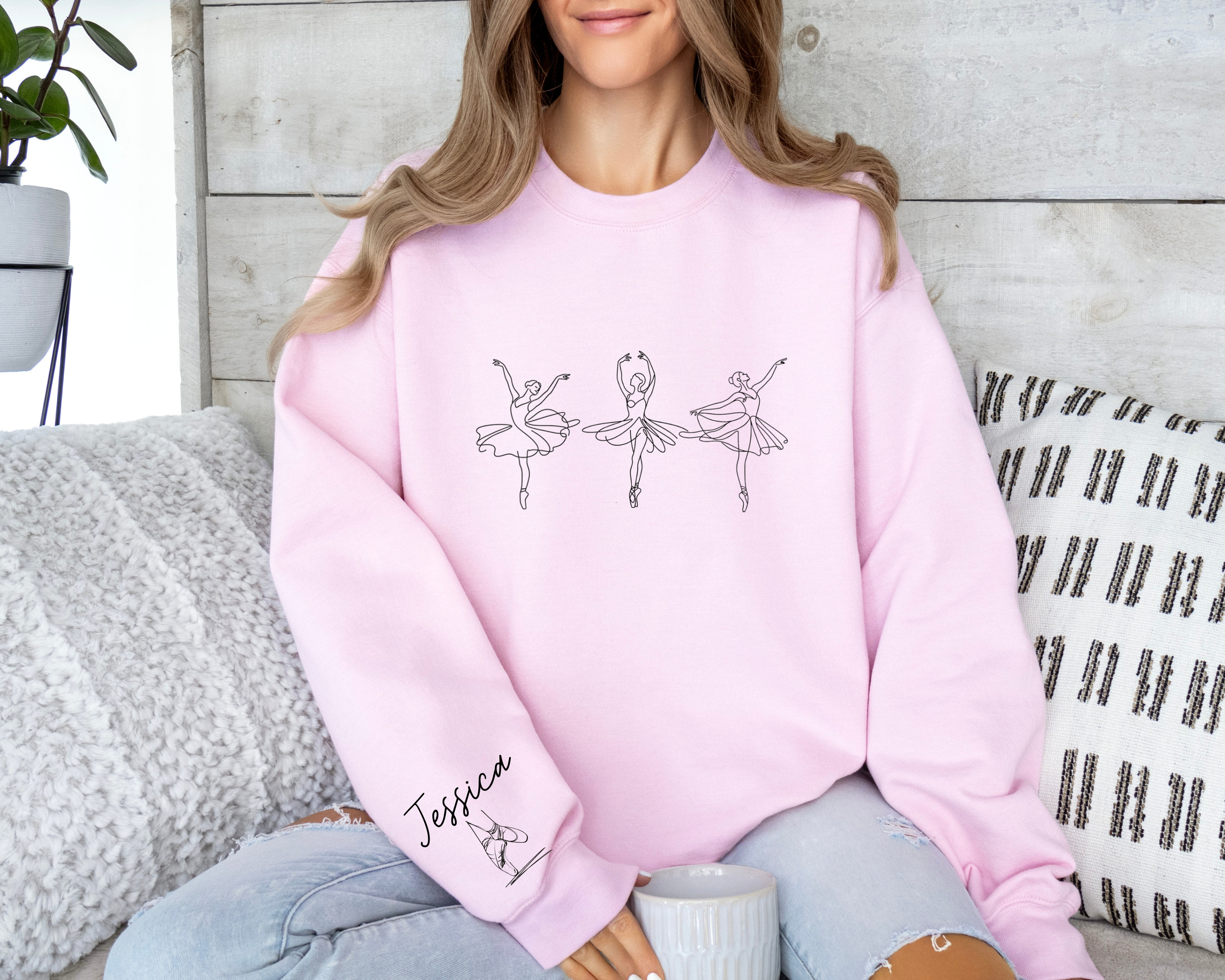 Personalized Name Ballet Sweatshirt, Custom Ballerina T-Shirt, Ballerina Tee, Dance Teacher Gift, Dance Mom Crewneck, Gift for Dancer
