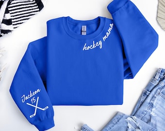 Personalized Hockey Mama Sweatshirt, Hockey Mama Crewneck, Hockey Hoodie for Mom