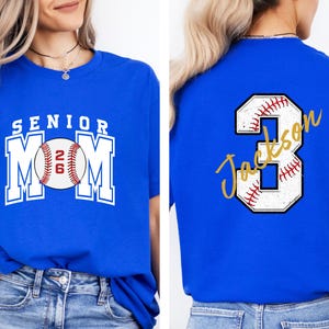 Senior Baseball Mom T-Shirt, Custom Senior Baseball Mom Shirt,Personalized Baseball Gift for Mom, Baseball Mom Gift,Senior Class of 2026 Tee image 5