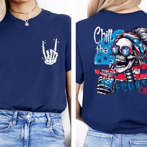 Chill The Fourth Out Shirt, 4th of July Shirt, USA Shirt, Funny 4th of July Shirt, Retro American Flag Shirt, Independence Day Shirt,USA Tee image 2