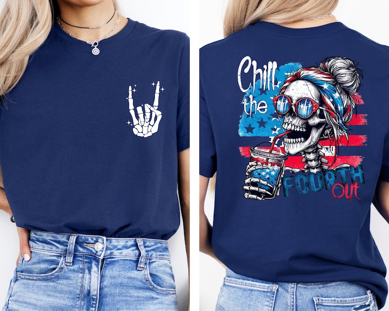 Chill The Fourth Out Shirt, 4th of July Shirt, USA Shirt, Funny 4th of July Shirt, Retro American Flag Shirt, Independence Day Shirt,USA Tee image 2
