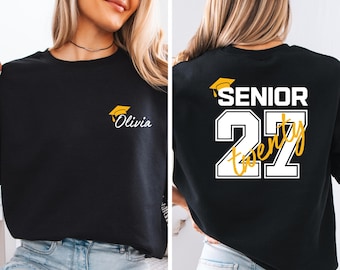 Custom Senior 2027 Sweatshirt, Graduation 2027 Hoodie, Senior Gift Graduation, Custom Name Graduation Gift,Class Of 27 Sweater,Senior Hoodie