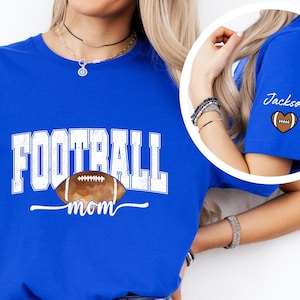 Custom Football Mom Shirt, Football Mom Shirt With Kids Name,Personalized Football Mom Tee,Football Mom Shirt,Football Mama Tee,Game Day Tee