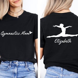 Custom Gymnastics Mom Shirt with Kid Name, Gymnastics Mom Tee, Gymnastics Mom Gift ,Custom Gymnastics Mom Shirt, Gymnast Gift,Gymnastics Tee