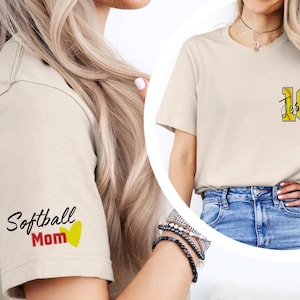 Customized  Softball Mom Shirt, Custom Name and Number Softball Mom Shirt,Softball Mama Shirt, Game Day Shirt,Softball Mom Custom Name Shirt