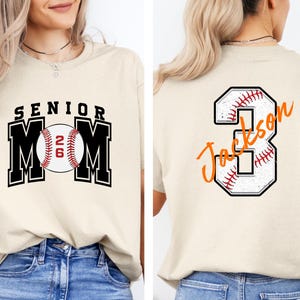 Senior Baseball Mom T-Shirt, Custom Senior Baseball Mom Shirt,Personalized Baseball Gift for Mom, Baseball Mom Gift,Senior Class of 2026 Tee image 8