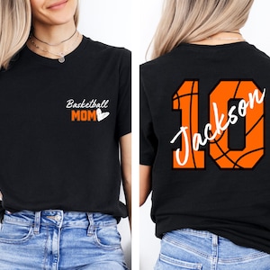 Personalized Basketball Mom Shirt, Basketball Mom Shirt With Kids Name and Number,Custom Basketball Mom Tee,Basketball Mom T-Shirt,Game Day