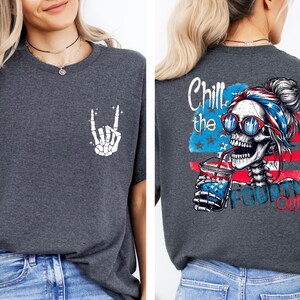 Chill The Fourth Out Shirt, 4th of July Shirt, USA Shirt, Funny 4th of July Shirt, Retro American Flag Shirt, Independence Day Shirt,USA Tee image 6