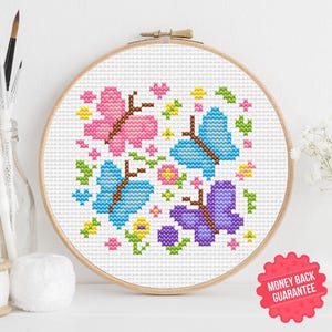 バナナミニクロスステッチパターン - 簡単なフルーツ刺繍（PDFパターン