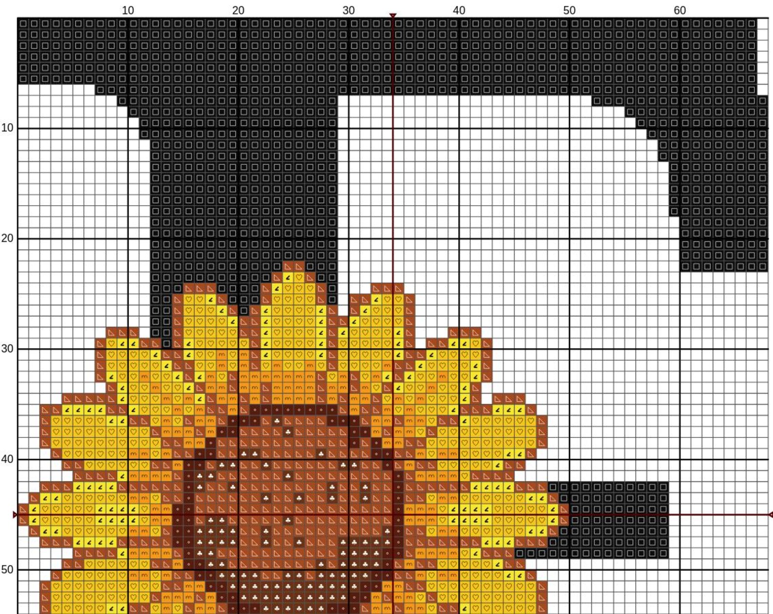 Letter F Sunflower Cross Stitch Pattern Floral Alphabet PDF, Sunflower ...