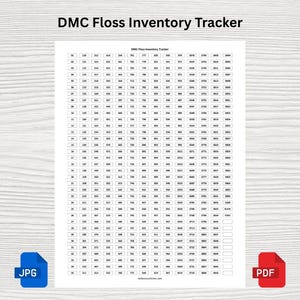 DMC Floss Inventory Tracker – Black & White | Printable DMC Thread Checklist for Cross Stitch  Embroidery