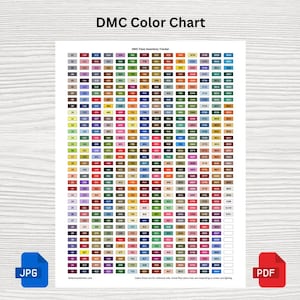 DMC Color Chart - Visueller Referenzleitfaden | Druckbare DMC Stickgarn-Farbliste für Stickerei und Kreuzstich