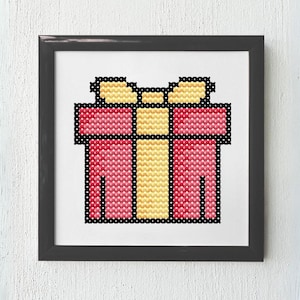 Gift Box Mini Cross Stitch Pattern – Beginner Counted Chart (PDF ...