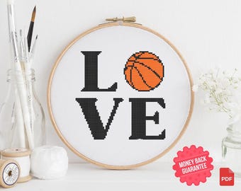 Love Basketball Cross Stitch Pattern: Sport XStitch (PDF)