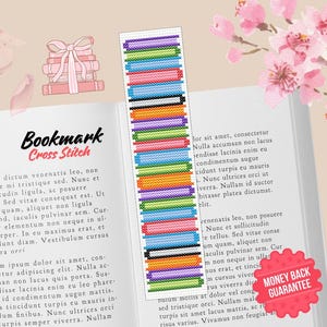 Book Pile Cross Stitch Bookmark Patterns - PDF Download - Perfect Book Lover Gift - Reading Gift - Cross stitch bookmark