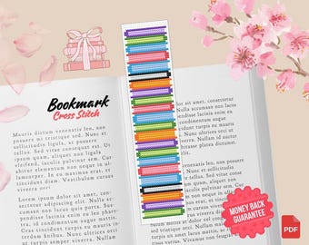 Patroon boekstapel kruissteek bladwijzer: literair cadeau (pdf-download)
