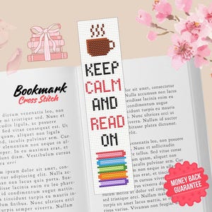 Cross Stitch Bookmarks - Cozy Coffee & Books Cross Stitch Patterns PDF Download Book Lover Gift  Reading Gift Bookmark Cross Stitch Pattern