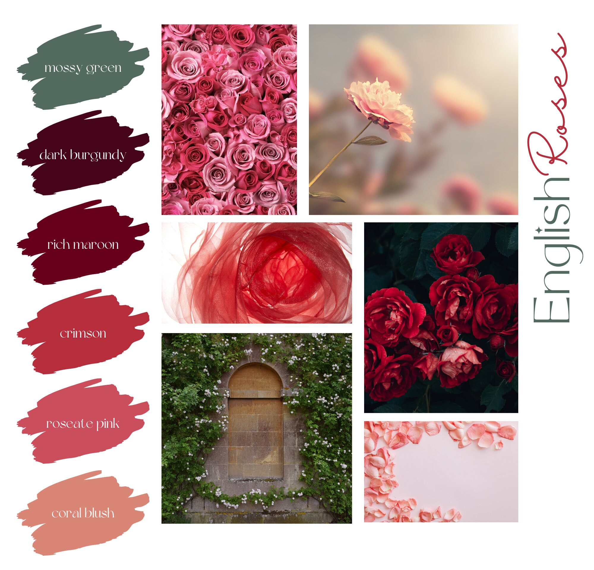 English Roses Color Palette - Etsy