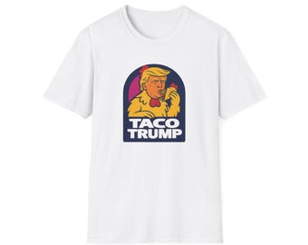 Trump Always Chickens Out TACO Tariff Logo Unisex Softstyle T-Shirt, Political Graphic Tee, American President Design Top, Funny Gift
