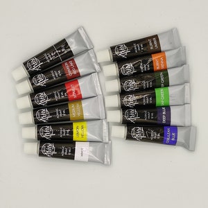 Acrylfarben Set 20tlg. in einer Holzbox mit Farben, Pinseln, Bleistift und Anspitzer zum Basteln und Malen Ideal Bild 4