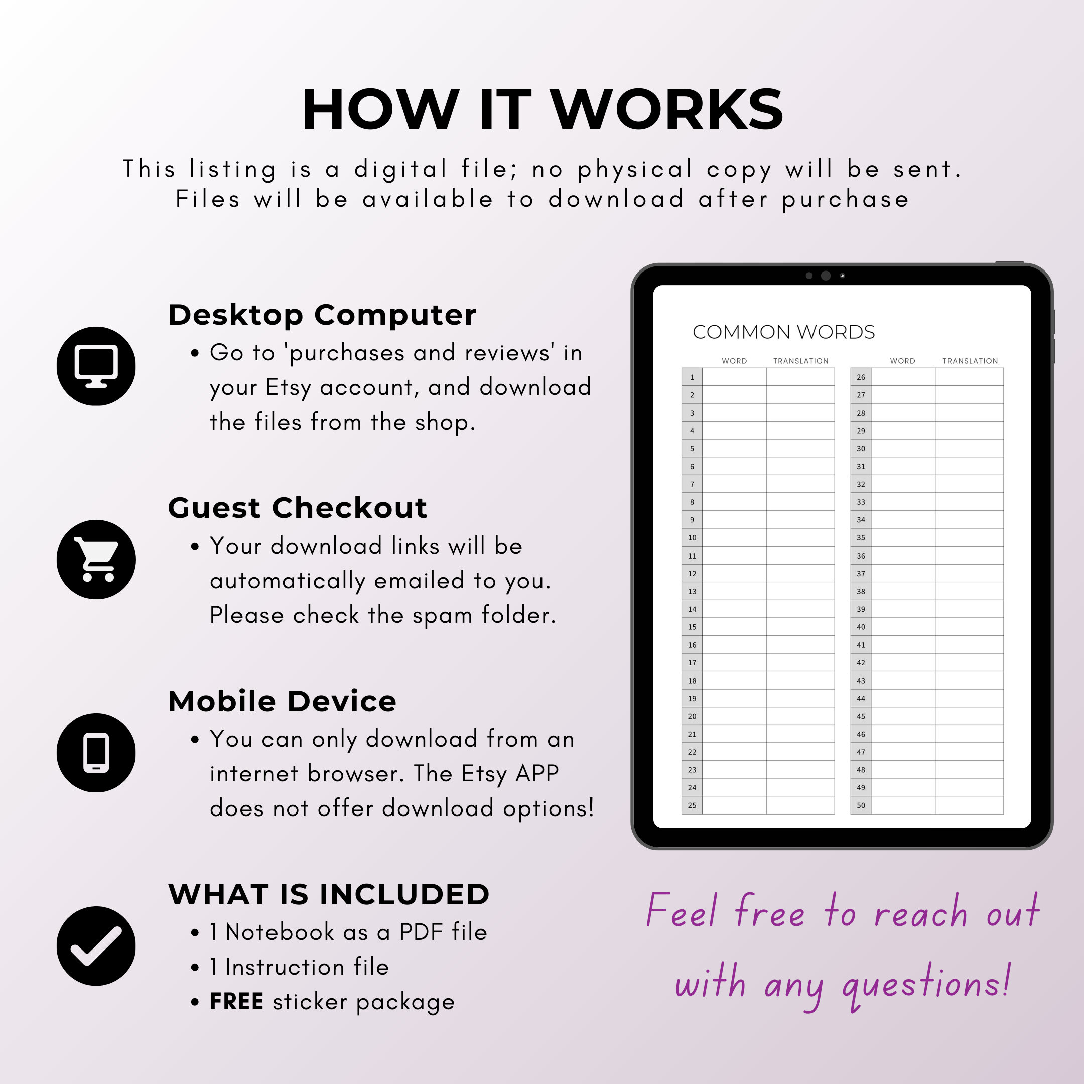 White Language Learning Notebook, Hyperlinked Journal, iPad Goodnotes ...