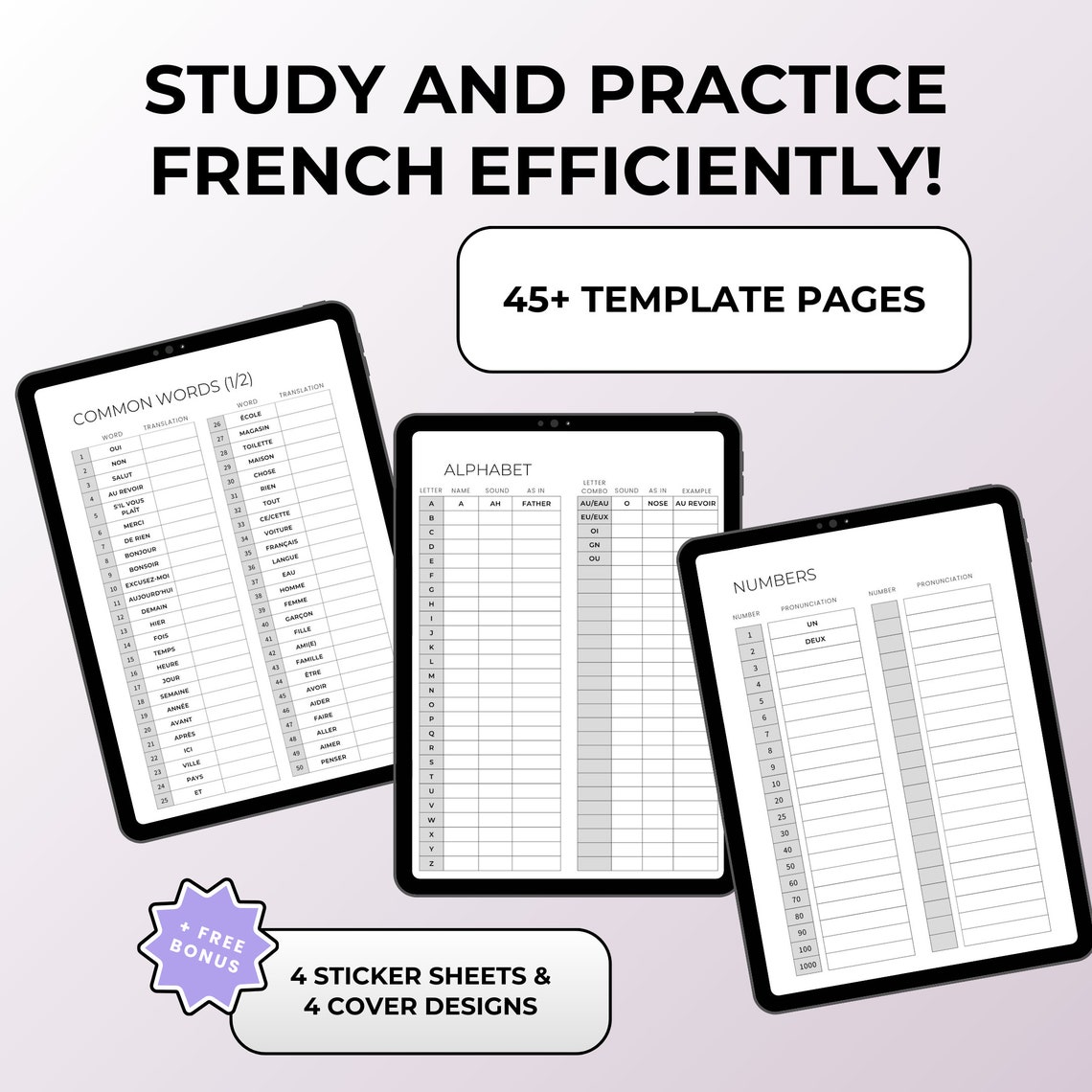 French White Language Learning Notebook, Hyperlinked Journal, iPad ...