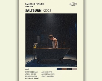 Oliver in the Tub - Saltburn Movie Poster - Mid-Century Minimalist - Digital Download