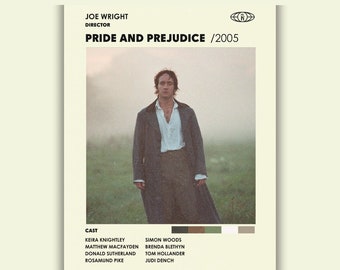 Pride and Prejudice Movie Poster - Mr. Darcy - Mid-century Minimalist - Digital Download