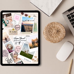 2024 digital vision board, vision board planner, vision board goals, visionboard planner, vision board printables, visionboard digital