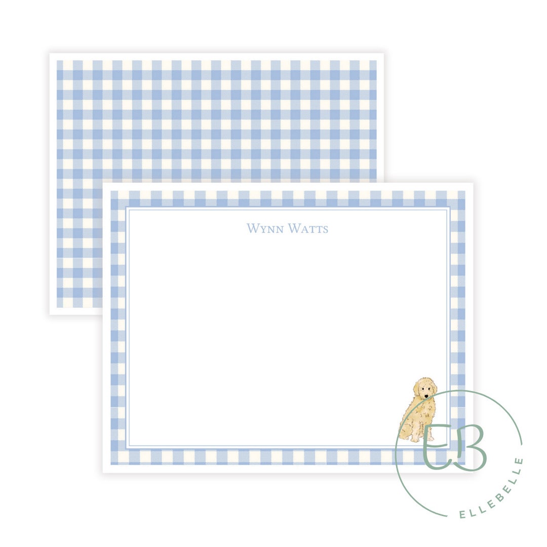 Personalized Boys Stationery, Printable Notecard, Golden Doodle ...